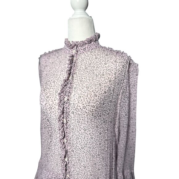 NEW Zadig & Voltaire Raspail Crinkle Floral Lace Trim Mini Dress M Retail $598 - Picture 10 of 14